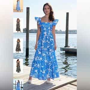 London Times blue and white floral Dress